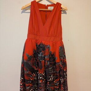 Adam Lippes Red Silk and Cotton Dress with pockets